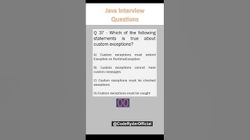 Java Interview Questions - 37 (Exception Handling)