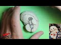 ASMR wood relief carving-OKAME japan mask keychain