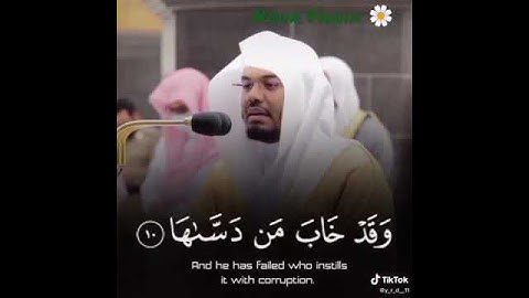 تلاوة فريدة من سورة { الشمس} الشيخ ياسر الدوسري 💕