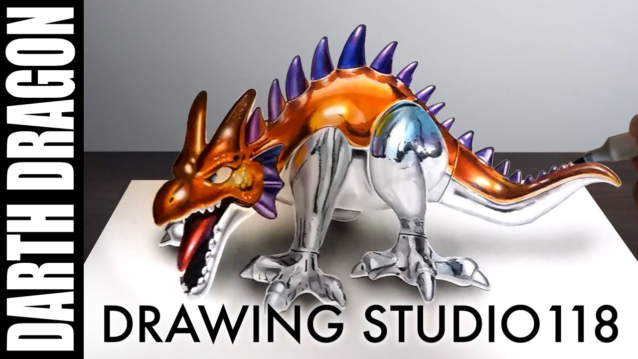 ドラクエ ダースドラゴン イラストメイキング Drawing Studio 118 Youtube