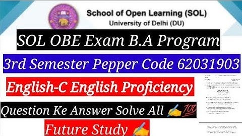 Q.2 A Answer paper code.62031903 English c English proficiency