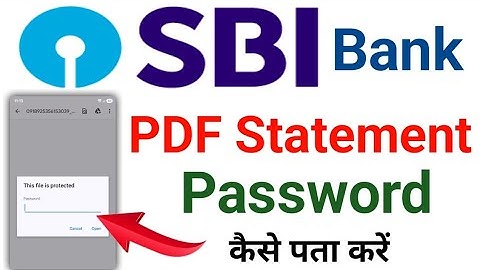 Sbi statement pdf password kaise pata kare | how to open sbi statement pdf password | #sbi 