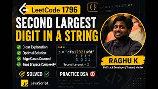 LeetCode 1796 || Second Largest Digit in a String || DSA World ( JavaScript )