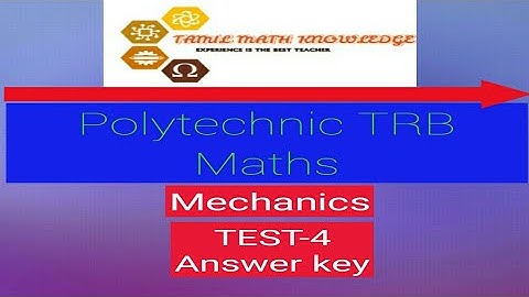 Polytechnic TRB maths / TEST -4 Answer key