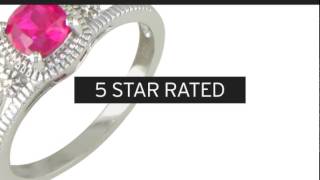 3/4ct Created Ruby and Diamond Ring - SuperJeweler.com