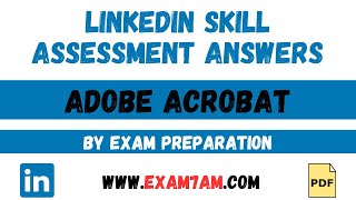 Adobe Acrobat LinkedIn Skill Assessment Answer | Exam Preparation | LinkedIn Quiz Answers