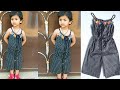 Jumpsuit cutting and stitching in hindi// stylish jumpsuit for 3-4 year baby girl cutting