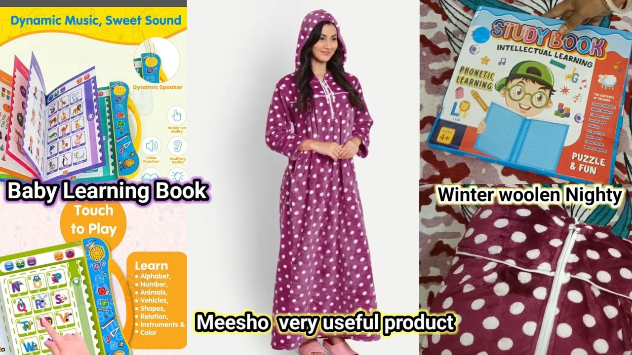 Meesho Very Useful Product Woolen Nighty And Baby Learning Books ll 