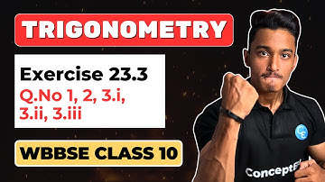 Lec 11 CH23 | Trigonometric Ratios and Identities | Ex 23.3 Q.No 1, 2, 3.i, 3.ii, & 3.iii