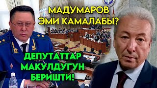 Мадумаров эми КАМАЛАБЫ? Депутаттар макулдугун БЕРИШИП кол тийбес укугу алынды