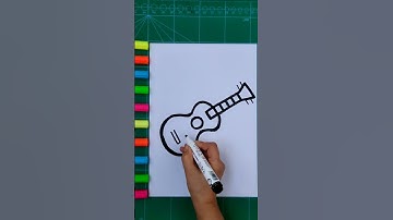 Easy drawing guitar #shorts #short #guitar#easydrawing#kids#art #drawing
