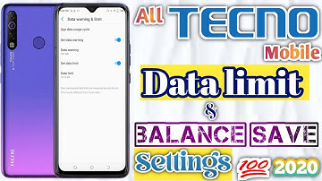 All tecno mobile data limit and balance save settings || Tecno mobile data limit settings 2020