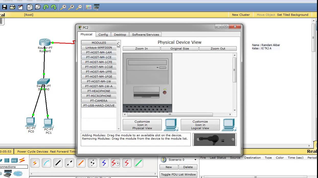 Menyambungkan 3 Router 3 Switch dan 6 PC menggunakan Cisco Packet ...
