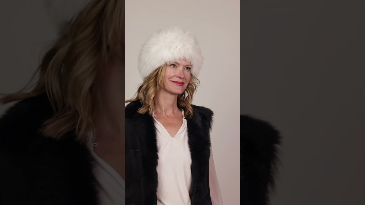 White Fox Fur Headband – Luxury Women's Headwear | City Cows