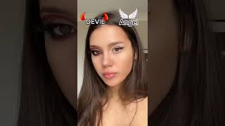 Devil or Angel Halloween makeup?😱👹👼🏻