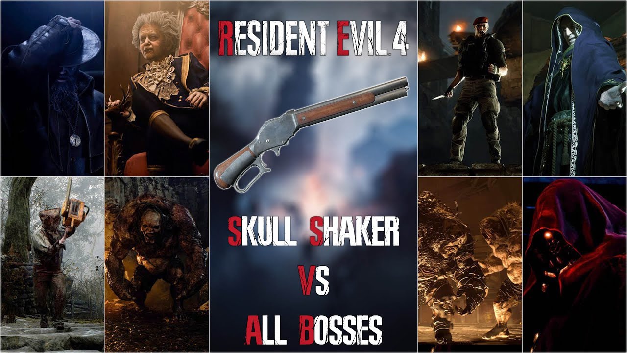 Skull Shaker VS All Bosses - Resident Evil 4 Remake (Professional) 4K 60Fps
