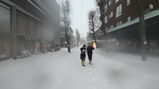 Snowstorm walk in Tønsberg, Norway