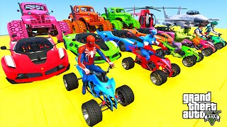 GTA V SPIDER MAN 2, ZOONOMALY MONSTER, FNAF, POPPY PLAYTIME 3 Join in Epic New Stunt Racing Car #111