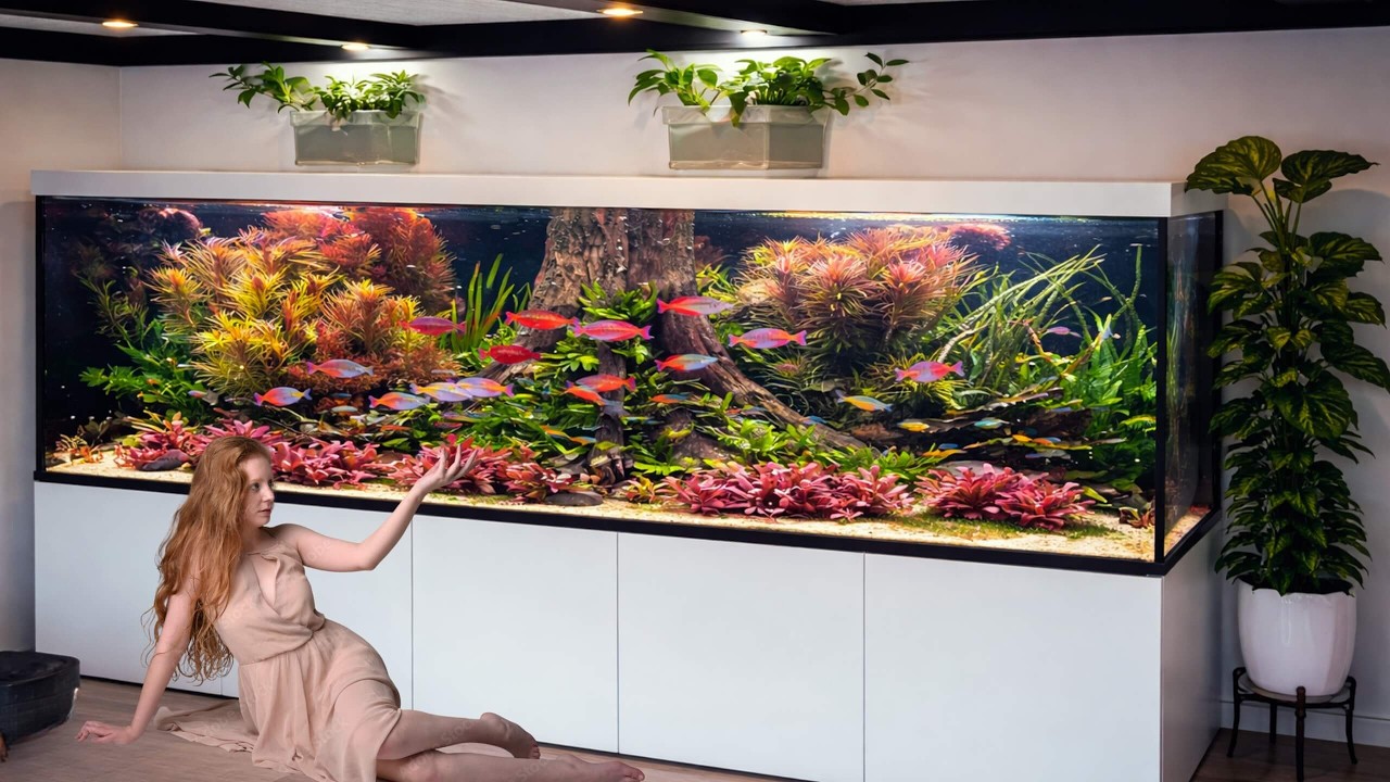 Most Beautiful Rainbowfish Aquarium Ever - Soothing Rainbow Fish in a Jungle Tank