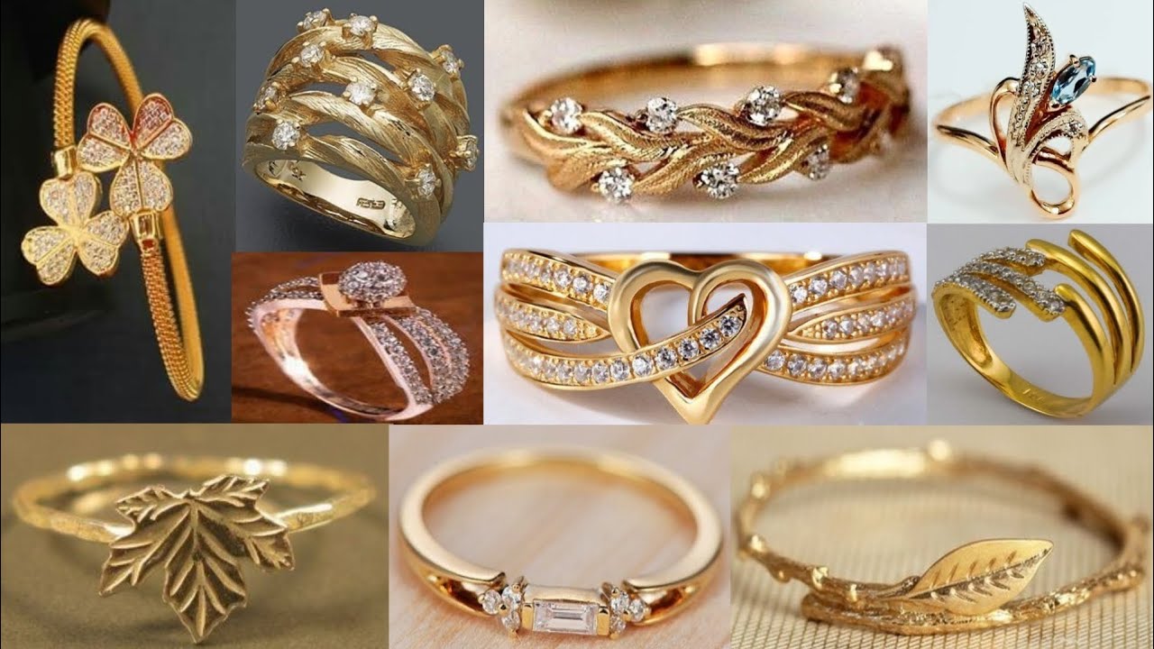 special and charming engagement gold ring design ideas for girls - YouTube