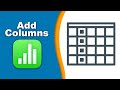 How to add columns in Apple Numbers (Spreadsheet) on Mac