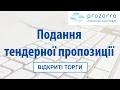 Поданння тендерної пропозиції (відкриті торги)