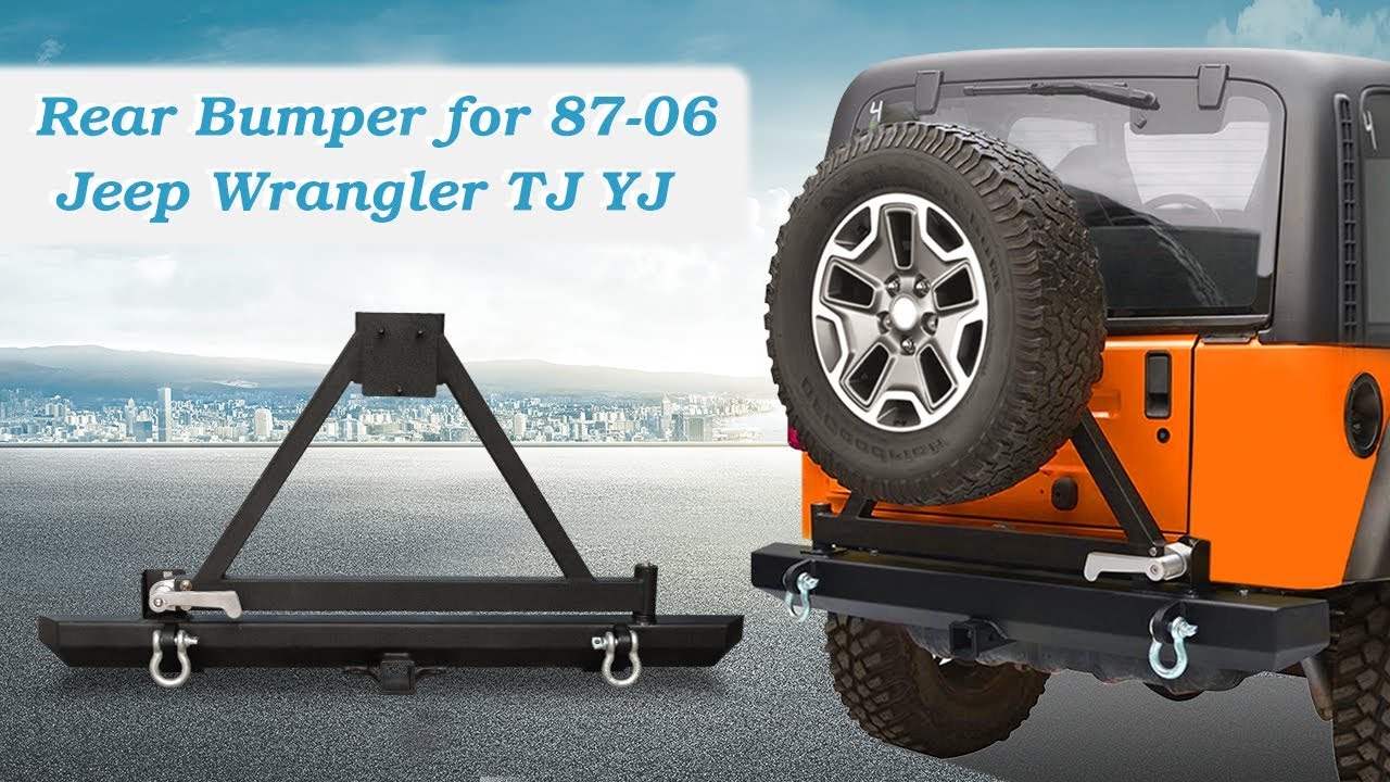 How to Install Rear Bumper w/Tire Carrier for 1987-2006 Jeep Wrangler TJ YJ  - YouTube