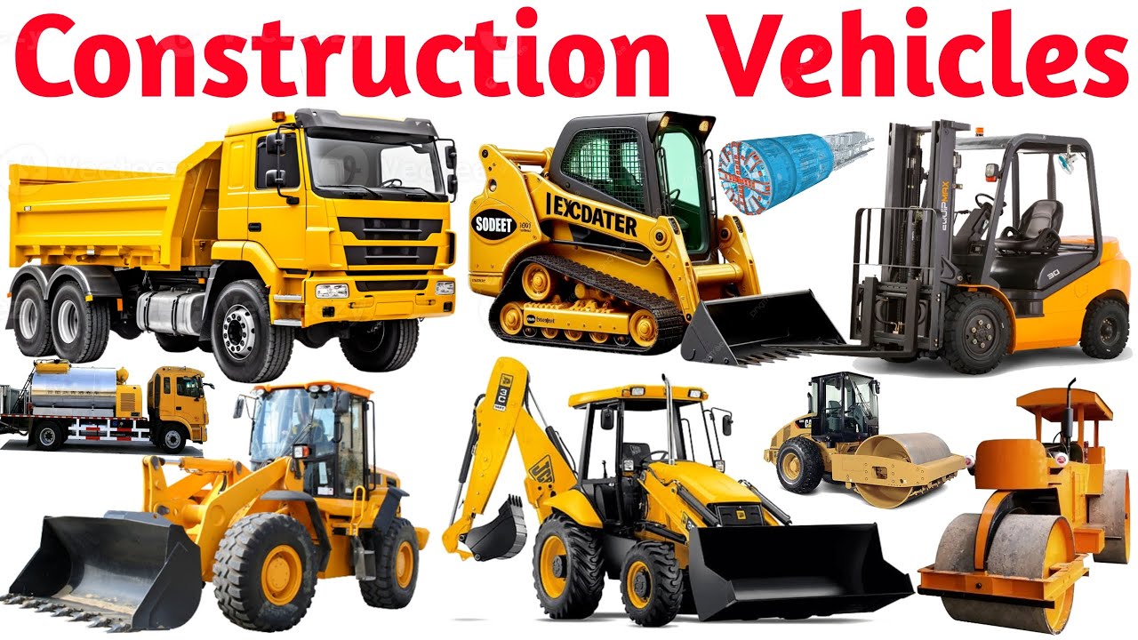 Learn 20 Construction Vehicles | Heavy Machines Names with Pictures for Kids and Preschool Learning