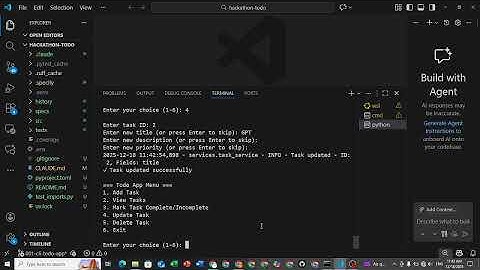 PIAIC Hackathon-II Phase-1: In-Memory Python Todo App through Spec-Driven Development