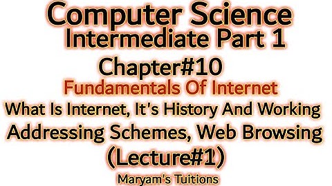 Inter Part 1 Computer Ch#10, What Is Internet, Its History Working, Addressing Schemes, Web Browsing