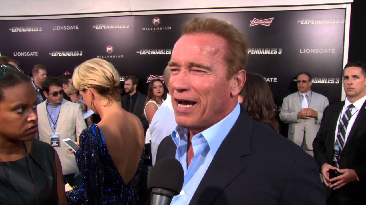 The Expendables 3: Arnold Schwarzenegger Red Carpet Movie Premiere Interview | ScreenSlam