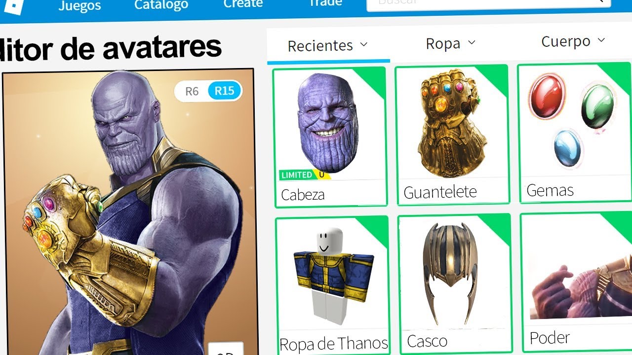 Creamos El Perfil De Thanos En Roblox Rovi23 Roblox - video search for roblox thanos baby