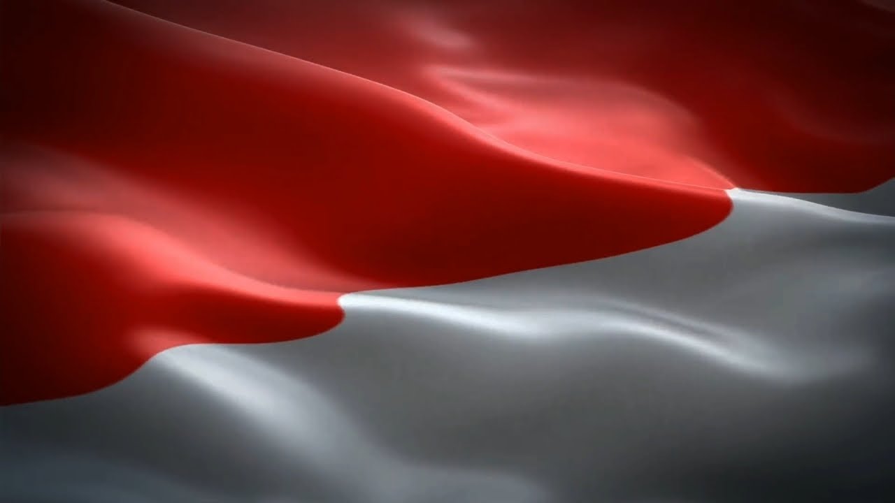 Video Animasi Bendera Merah Putih Indonesia Berkibar Waving Flag