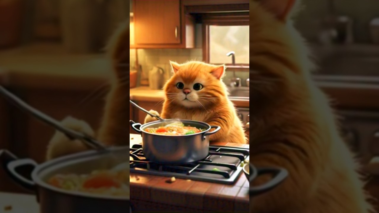 Cat Cooking a Chicken Soup | Cat Animation Video 