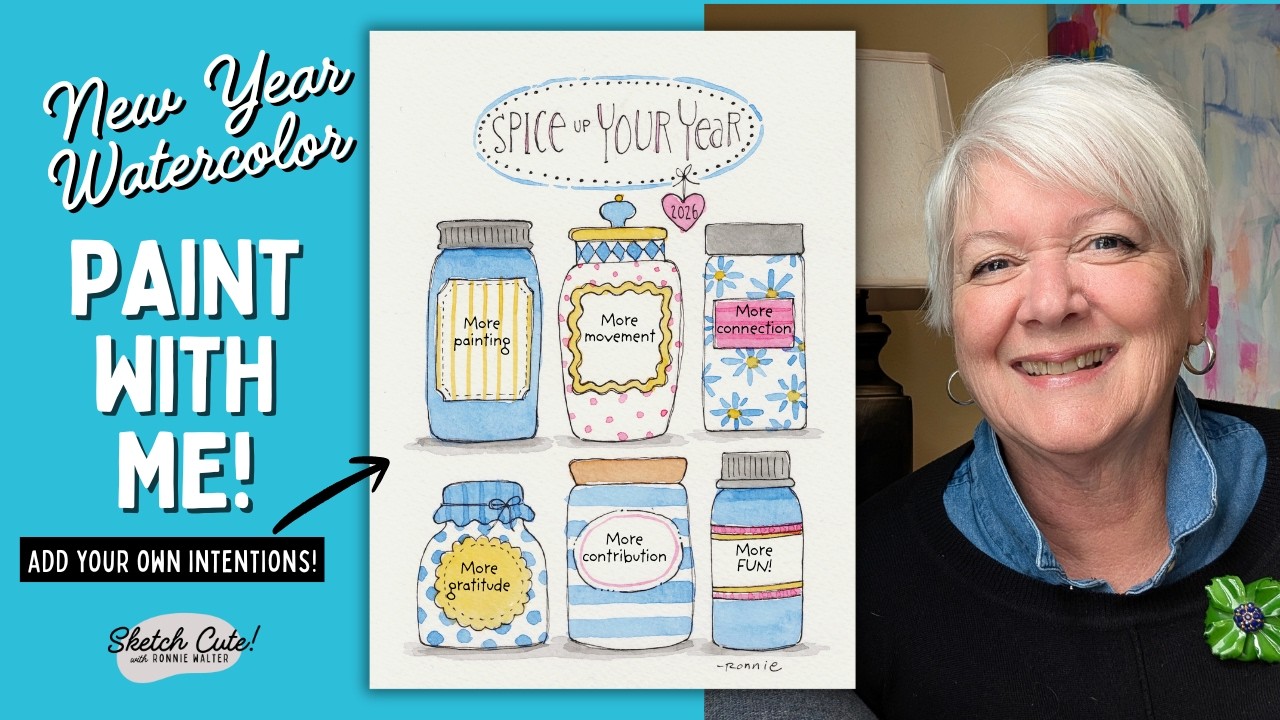 Новый год, новый проект по акварели — добавьте остроты в свой год и раскрасьте эти баночки для сп...