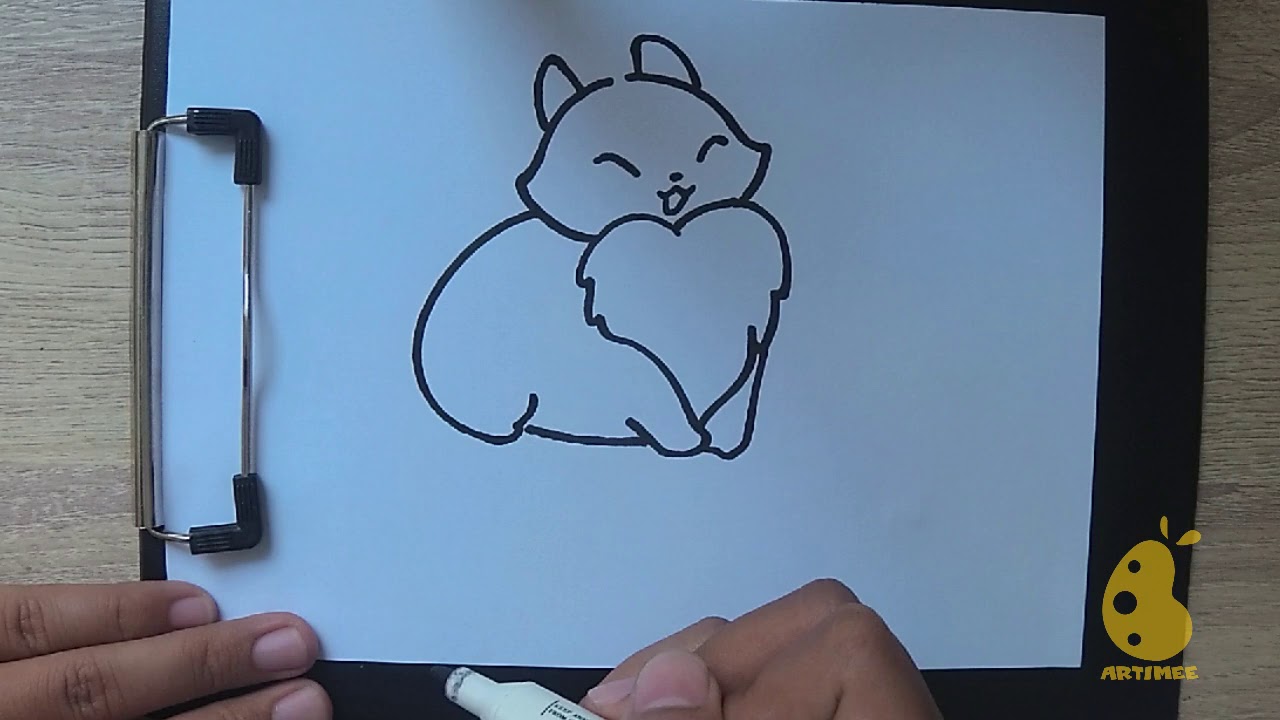 How To Draw Fluffy Cat Youtube