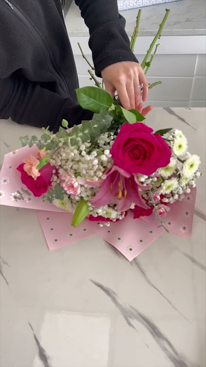 $45 Pink Mixed Bouquet 🌸💐 #flowers #smallbusiness #fyp #florist #flowershop #bouquet