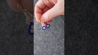 Triangle earrings making. Beaded earrings tutorial. DIY #aurorakristaltasarım #shorts #beadsjewelery