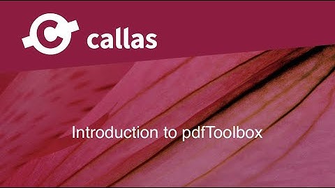 Introduction to pdfToolbox