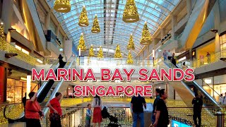 Marina Bay Sands Christmas Lights and Decorations 2025! Walking Tour 4K @ShineWalkingTour