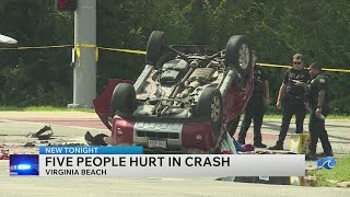 Five seriously injured after two-vehicle crash on Landstown Road in Virginia Beach