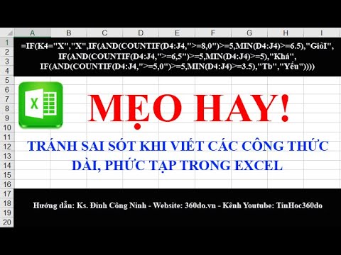 Tự học Excel: Mẹo hay! Tránh sai sót khi viết các công thức dài, phức tạp trong Excel