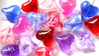 DIY Melted Heart Earrings｜UV Resin - YouTube
