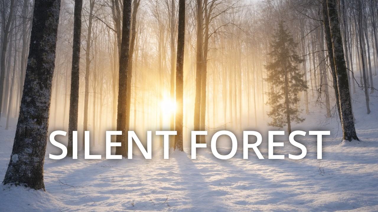 Relaxing Winter Forest Sounds with Flowing Water (4K)