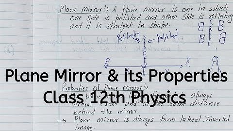 Plane Mirror, its Properties, Chapter 9, Ray Optics And Optical Instruments, Class 12 Physics