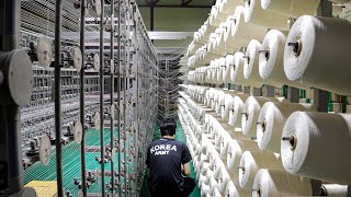 The process of making towels with thin yarns, Korean towel mass production plant