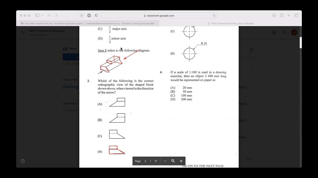 CSEC Technical Drawing June 2014 Paper 1 (part 1) YouTube