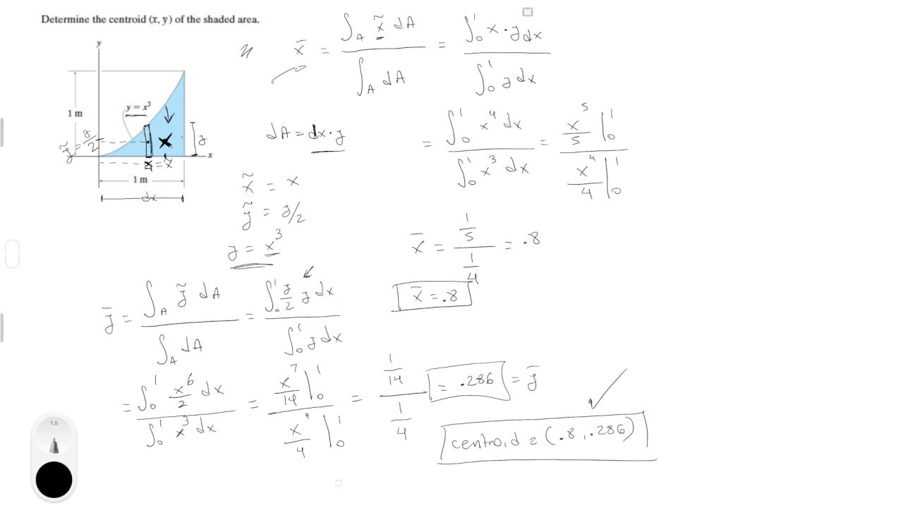 Determine The Centroid X Y Of The Shaded Area Youtube