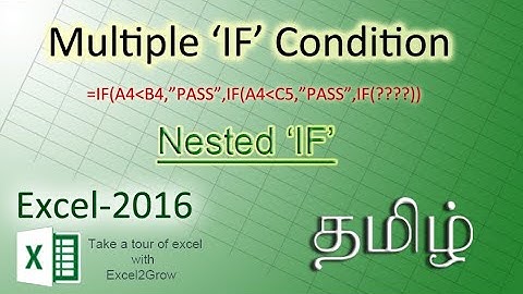 Multiple IF (Nested IF) functions in excel in Tamil | If conditions between multiple criteria