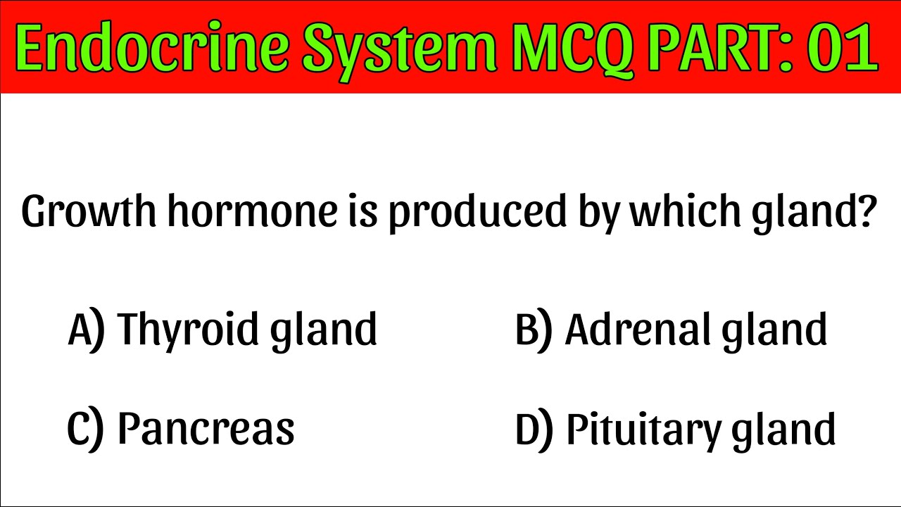 Endocrine System MCQ |PART: 01 |endocrinology| |Endocrine gland mcq